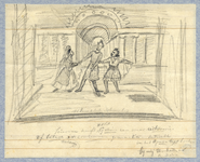 32541 Afbeelding van een scene met Robert, Bertram en Alice in een voorstelling van het toneelstuk Robert en Bertram in ...